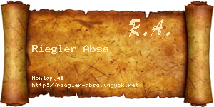 Riegler Absa névjegykártya